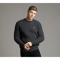 Crewneck Cable Knit Sweatshirt