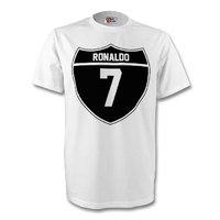 cristiano ronaldo real madrid crest tee white