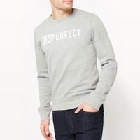 Crew Neck Sweatshirt with Printed Slogan