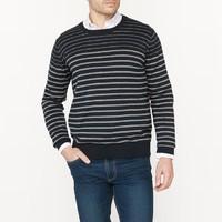 Crew Neck Striped Cotton Jumper