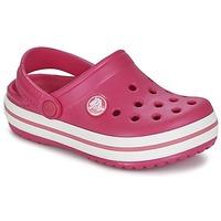 crocs crocband kids girlss childrens clogs shoes in pink