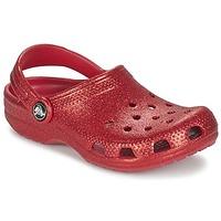 crocs clsc sparkle clg k girlss childrens clogs shoes in red
