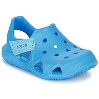 crocs swiftwater wave kids boyss childrens clogs shoes in blue