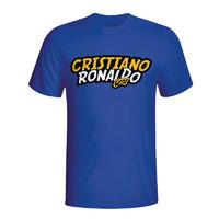 cristiano ronaldo comic book t shirt blue