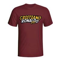 cristiano ronaldo comic book t shirt maroon