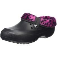 crocs classic blitzen ii fuzz lined graphic clog blackberry