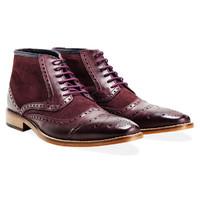 Crawshaw Two Tone Bordo Brogue Boot