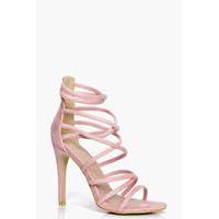 cross strap heels pink