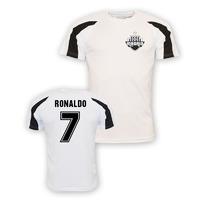 cristiano ronaldo real madrid sports training jersey white