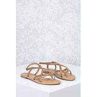 Crisscross Faux Leather Sandals