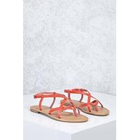 Crisscross Faux Leather Sandals