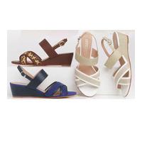 Cross Over Wedge, Navy, Size 38