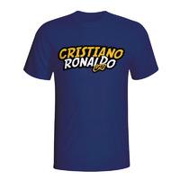 cristiano ronaldo comic book t shirt navy kids