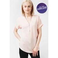 CREPE ZIP FRONT TOP