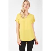 CREPE ZIP FRONT TOP