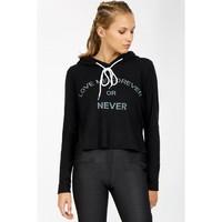 cropped brushed love me forever hoodie