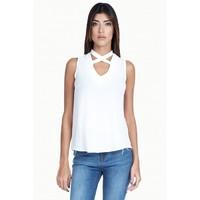 CROSS FRONT CREPE VEST