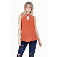 CROSS FRONT CREPE VEST