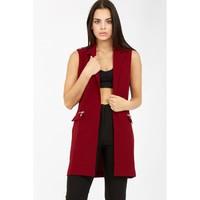 CREPE ZIP SLEEVELESS JACKET