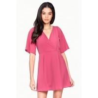 crepe wrap tea dress