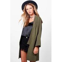 Crepe Oversized Kimono - khaki