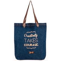 creativity takes courage 8211 dark blue denim 038 dark brown leather