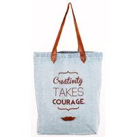 Creativity Takes Courage – Light Blue Denim & Light Brown Leather