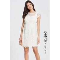 cream crochet and lace mini dress