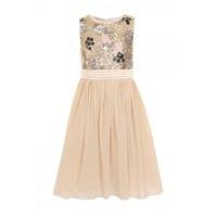 Cream Heavily Embellished Party Dress