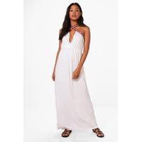 Cross Front Strappy Maxi Dress - white