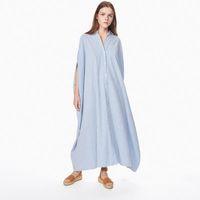 Crinkled Dreamy Oxford Caftan - Blue Lagoon