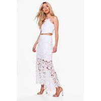 Crochet Crop And Midi Skirt Co-ord - ivory