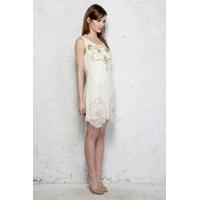 Cream And Gold Flapper Dress