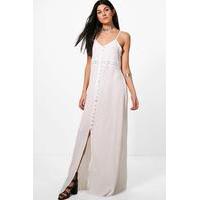 crochet waist maxi dress ivory