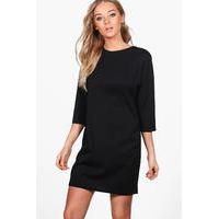 crepe tailored shift dress black