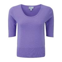 cropped cashmere t shirt deep lavender 10