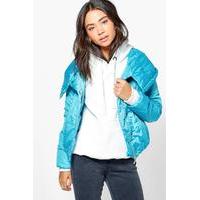 Crop Padded Jacket - blue