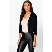 Crop Ponte Edge To Edge Blazer - black