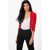 Crop Ponte Edge To Edge Blazer - red