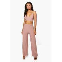 crepe bralet palazzo trouser co ord mink