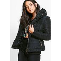 Crop Bubble Coat - black