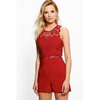 Crochet Playsuit - berry