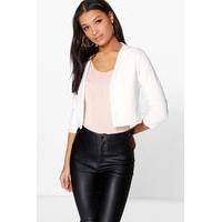 Crop Ponte Edge To Edge Blazer - ivory