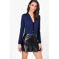 Crop Edge To Edge Jacket - navy