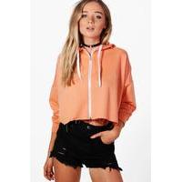 crop zip hoodie orange