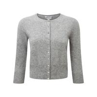Crop Cashmere Cardigan (Classic Grey / 18)