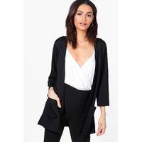 crepe kimono with pockets black