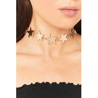 Crystal Gold Star Choker Necklace