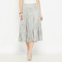 Crinkled Pleated Full Skirt, Length 68cm