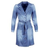 Cream DENIM TRENCHCOAT women\'s Trench Coat in blue